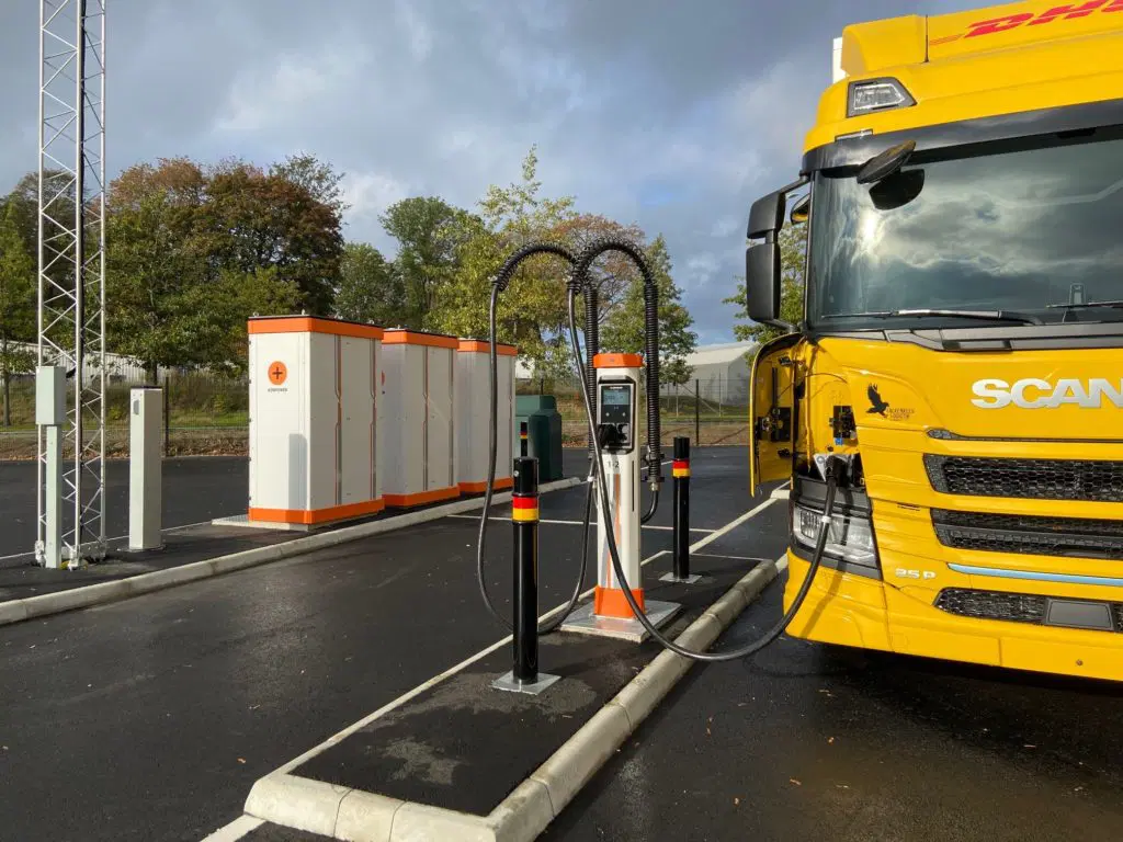 Business fleet using AC and DC EV chargers