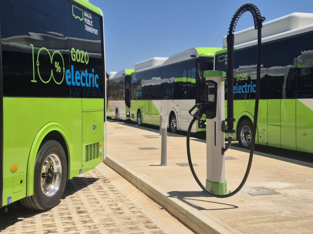 EVPoint Kempower DC fast-charging depot at Ta' Xħajma Multi-Modal Hub, Gozo